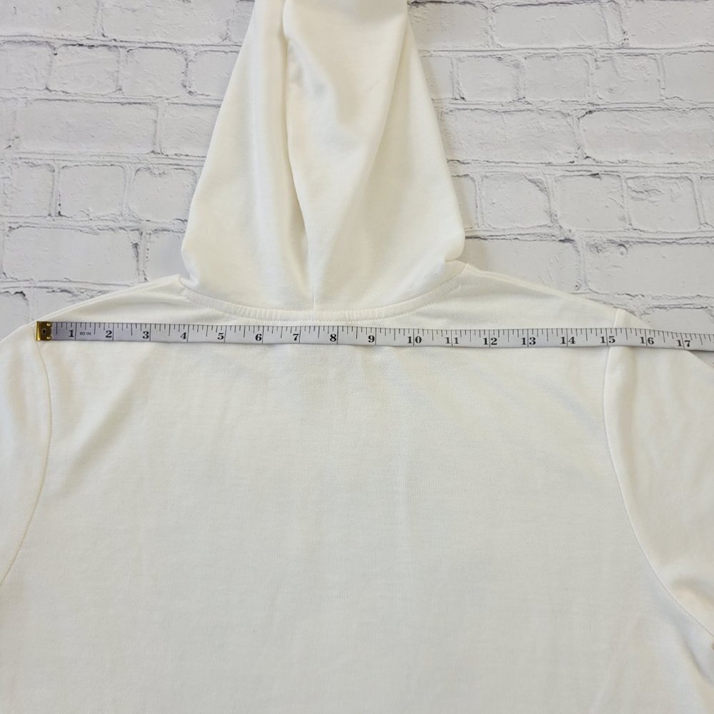 ✅ Disney Parks woman’s Minnie&Mickey hooded sweatshirt size M ivory white - Picture 8 of 10